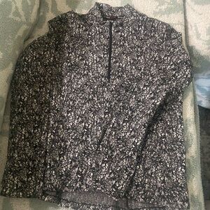 Black and White Speckled Quarter-Zip Pullover